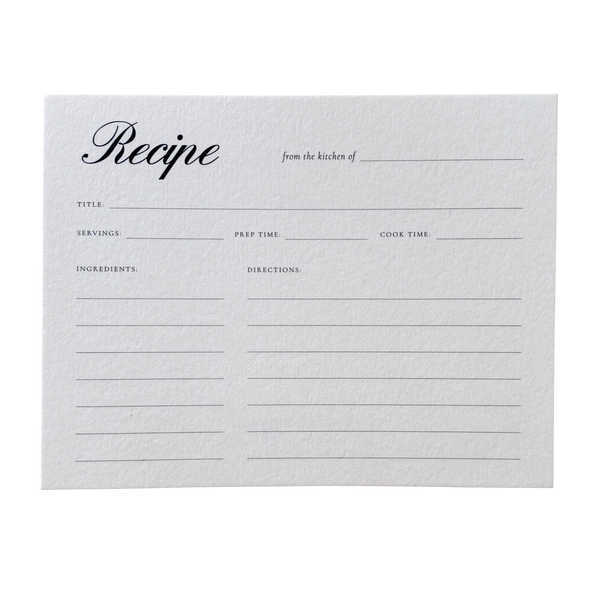 Recipe Card No. 01 Set of 12 – Jaymes Paper