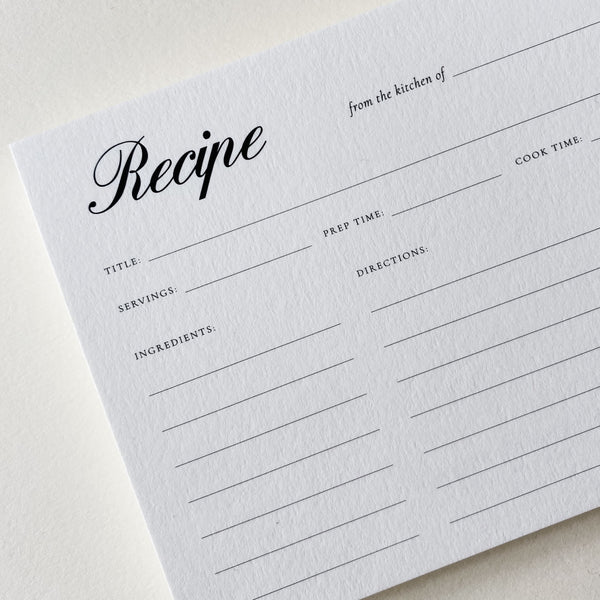 Recipe Card No. 01 Set of 12