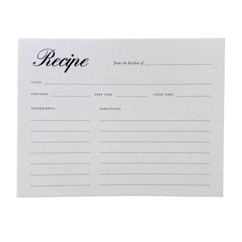 Recipe Card No. 01 Set of 12