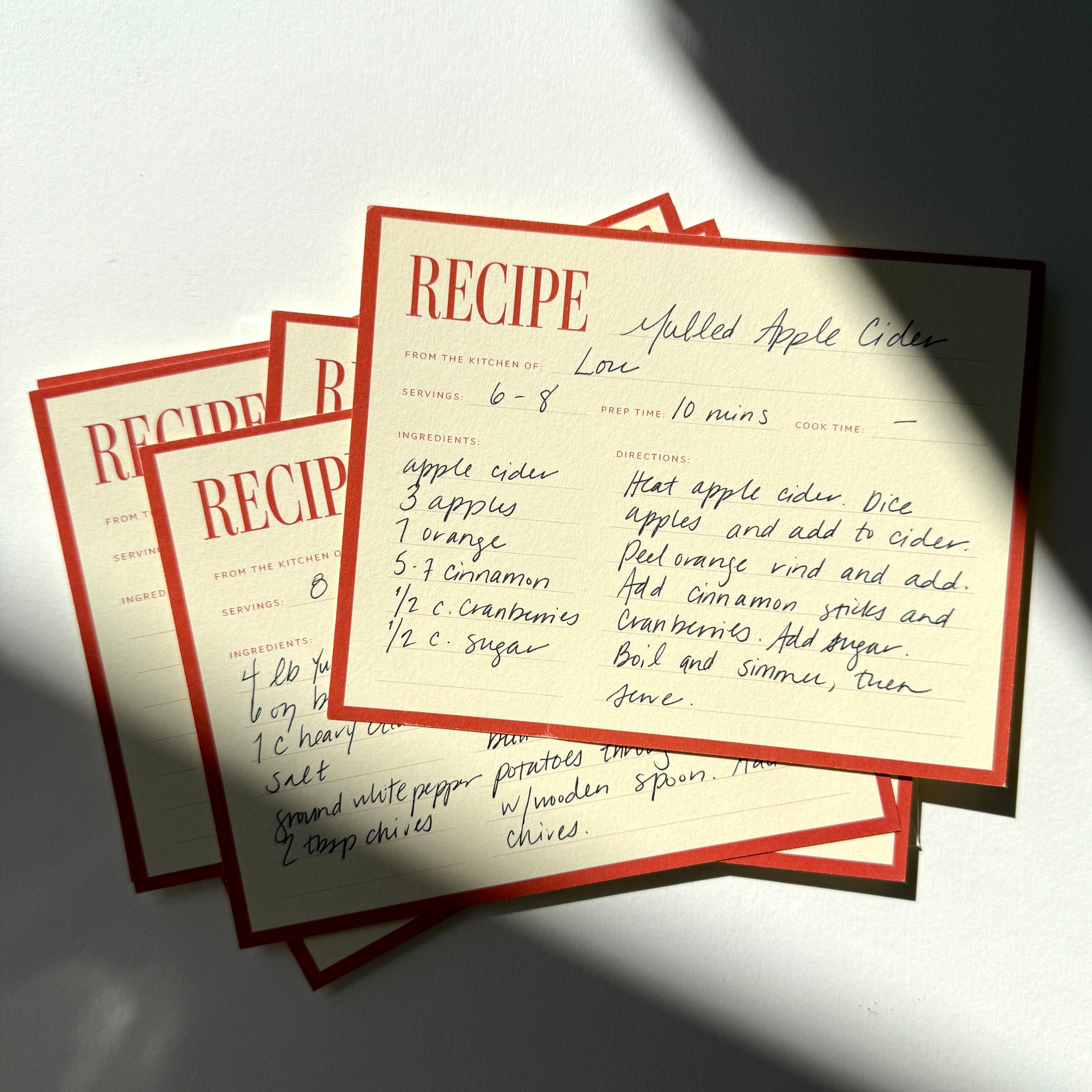 Recepy Paper Recipe Card No. 02 Set of 12 – Jaymes Paper